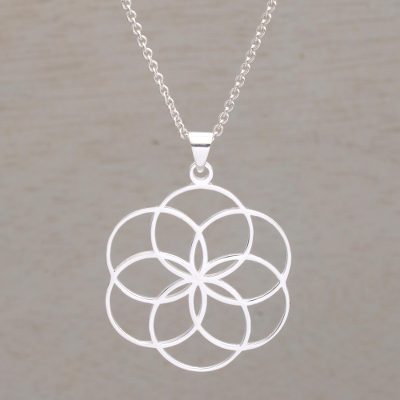Sterling silver pendant necklace, Six Rings