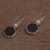 Onyx and cultured pearl dangle earrings, 'Light and Dark Hexagons' - Onyx and Cultured Pearl Hexagonal Dangle Earrings from Bali (image 2c) thumbail