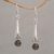 Smoky quartz dangle earrings, 'Floral Cones' - Smoky Quartz and 925 Silver Floral Dangle Earrings from Bali thumbail