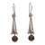 Smoky quartz dangle earrings, 'Floral Cones' - Smoky Quartz and 925 Silver Floral Dangle Earrings from Bali (image 2a) thumbail