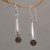 Smoky quartz dangle earrings, 'Floral Cones' - Smoky Quartz and 925 Silver Floral Dangle Earrings from Bali (image 2b) thumbail