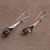 Smoky quartz dangle earrings, 'Floral Cones' - Smoky Quartz and 925 Silver Floral Dangle Earrings from Bali (image 2d) thumbail