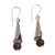 Smoky quartz dangle earrings, 'Floral Cones' - Smoky Quartz and 925 Silver Floral Dangle Earrings from Bali (image 2e) thumbail