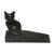 Wood doorstop, 'Helpful Kitten in Black' - Handcrafted Suar Wood Cat Doorstop in Black from Bali (image 2d) thumbail