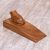 Wood doorstop, 'Helpful Toad in Brown' - Handcrafted Suar Wood Frog Doorstop in Brown from Bali (image 2d) thumbail
