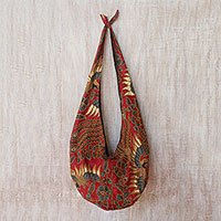 Batik cotton shoulder bag,