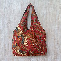 Batik cotton tote,