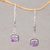 Amethyst dangle earrings, 'Majestic Gleam' - Faceted Amethyst and 925 Silver Dangle Earrings from Bali thumbail
