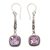 Amethyst dangle earrings, 'Majestic Gleam' - Faceted Amethyst and 925 Silver Dangle Earrings from Bali (image 2a) thumbail