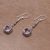 Amethyst dangle earrings, 'Majestic Gleam' - Faceted Amethyst and 925 Silver Dangle Earrings from Bali (image 2d) thumbail