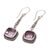 Amethyst dangle earrings, 'Majestic Gleam' - Faceted Amethyst and 925 Silver Dangle Earrings from Bali (image 2e) thumbail