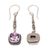 Amethyst dangle earrings, 'Majestic Gleam' - Faceted Amethyst and 925 Silver Dangle Earrings from Bali (image 2f) thumbail