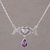 Amethyst pendant necklace, 'Mom' - Amethyst and 925 Silver Mom Pendant Necklace from Bali thumbail