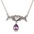 Amethyst pendant necklace, 'Mom' - Amethyst and 925 Silver Mom Pendant Necklace from Bali (image 2d) thumbail