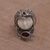 Garnet cocktail ring, 'Celuk Prince' - Garnet and Carved Bone Sterling Silver Celuk Cocktail Ring thumbail