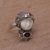 Garnet cocktail ring, 'Celuk Prince' - Garnet and Carved Bone Sterling Silver Celuk Cocktail Ring (image 2c) thumbail