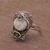 Peridot cocktail ring, 'Celuk Prince' - Peridot and Carved Bone Sterling Silver Celuk Cocktail Ring (image 2b) thumbail