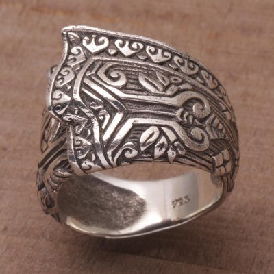 Sterling silver cocktail ring, Songket Knot