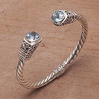 Blue topaz cuff bracelet,