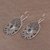 Blue topaz dangle earrings, 'Daylight Lotus' - Blue Topaz and Sterling Silver Lotus Dangle Earrings (image 2b) thumbail
