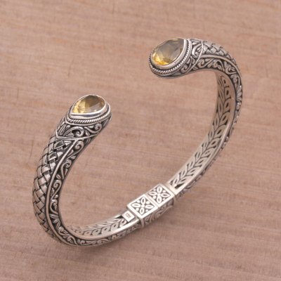 Citrine cuff bracelet, Citrine Tears