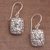 Gold accented blue topaz dangle earrings, 'Faith Pebbles' - Gold Accent Blue Topaz Cross Dangle Earrings from Bali (image 2b) thumbail
