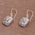 Gold accented blue topaz dangle earrings, 'Faith Pebbles' - Gold Accent Blue Topaz Cross Dangle Earrings from Bali (image 2c) thumbail