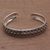 Sterling silver cuff bracelet, 'Shrine Bubbles' - Sterling Silver Circle Motif Cuff Bracelet from Bali (image 2b) thumbail