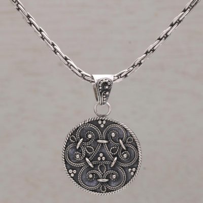 Sterling silver pendant necklace, Elegant Triad