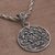 Sterling silver pendant necklace, 'Elegant Triad' - Circular Sterling Silver Pendant Necklace from Indonesia (image 2b) thumbail