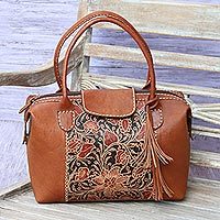 Batik leather handbag,