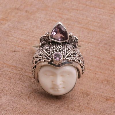 Amethyst cocktail ring, White Knight
