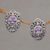 Gold accented amethyst drop earrings, 'Luxurious Swirls' - Sterling Silver and Amethyst Drop Earrings with Gold Accents thumbail