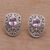 Gold accented amethyst drop earrings, 'Luxurious Swirls' - Sterling Silver and Amethyst Drop Earrings with Gold Accents (image 2b) thumbail