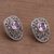 Gold accented amethyst drop earrings, 'Luxurious Swirls' - Sterling Silver and Amethyst Drop Earrings with Gold Accents (image 2c) thumbail