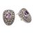 Gold accented amethyst drop earrings, 'Luxurious Swirls' - Sterling Silver and Amethyst Drop Earrings with Gold Accents (image 2e) thumbail