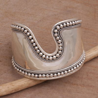 Sterling silver cuff bracelet, Royal Shine
