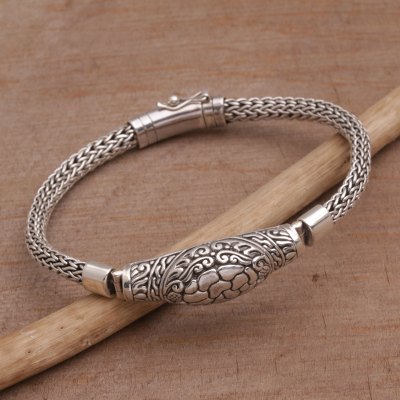 Sterling silver pendant bracelet, Turtle Shell