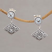 Blue topaz dangle earrings,