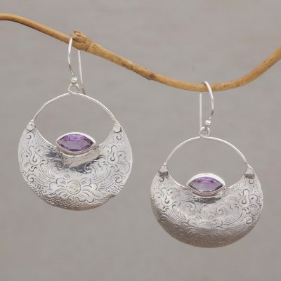Amethyst dangle earrings, Barongs Flowers