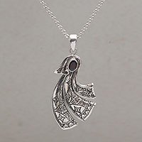 Garnet pendant necklace,