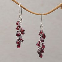 Garnet dangle earrings,
