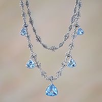 Blue topaz pendant necklace,