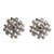 Garnet button earrings, 'Bamboo Gates' - Bamboo-Themed Garnet Button Earrings from Bali (image 2a) thumbail