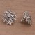Garnet button earrings, 'Bamboo Gates' - Bamboo-Themed Garnet Button Earrings from Bali (image 2b) thumbail