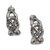 Sterling silver half-hoop earrings, 'Lost in Bamboo' - Bamboo-Themed Sterling Silver Half-Hoop Earrings from Bali (image 2a) thumbail