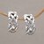Sterling silver half-hoop earrings, 'Lost in Bamboo' - Bamboo-Themed Sterling Silver Half-Hoop Earrings from Bali (image 2b) thumbail