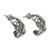 Sterling silver half-hoop earrings, 'Lost in Bamboo' - Bamboo-Themed Sterling Silver Half-Hoop Earrings from Bali (image 2d) thumbail