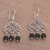 Onyx chandelier earrings, 'Gerhana Baubles' - Onyx and Sterling Silver Chandelier Earrings from Bali (image 2b) thumbail