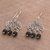 Onyx chandelier earrings, 'Gerhana Baubles' - Onyx and Sterling Silver Chandelier Earrings from Bali (image 2c) thumbail